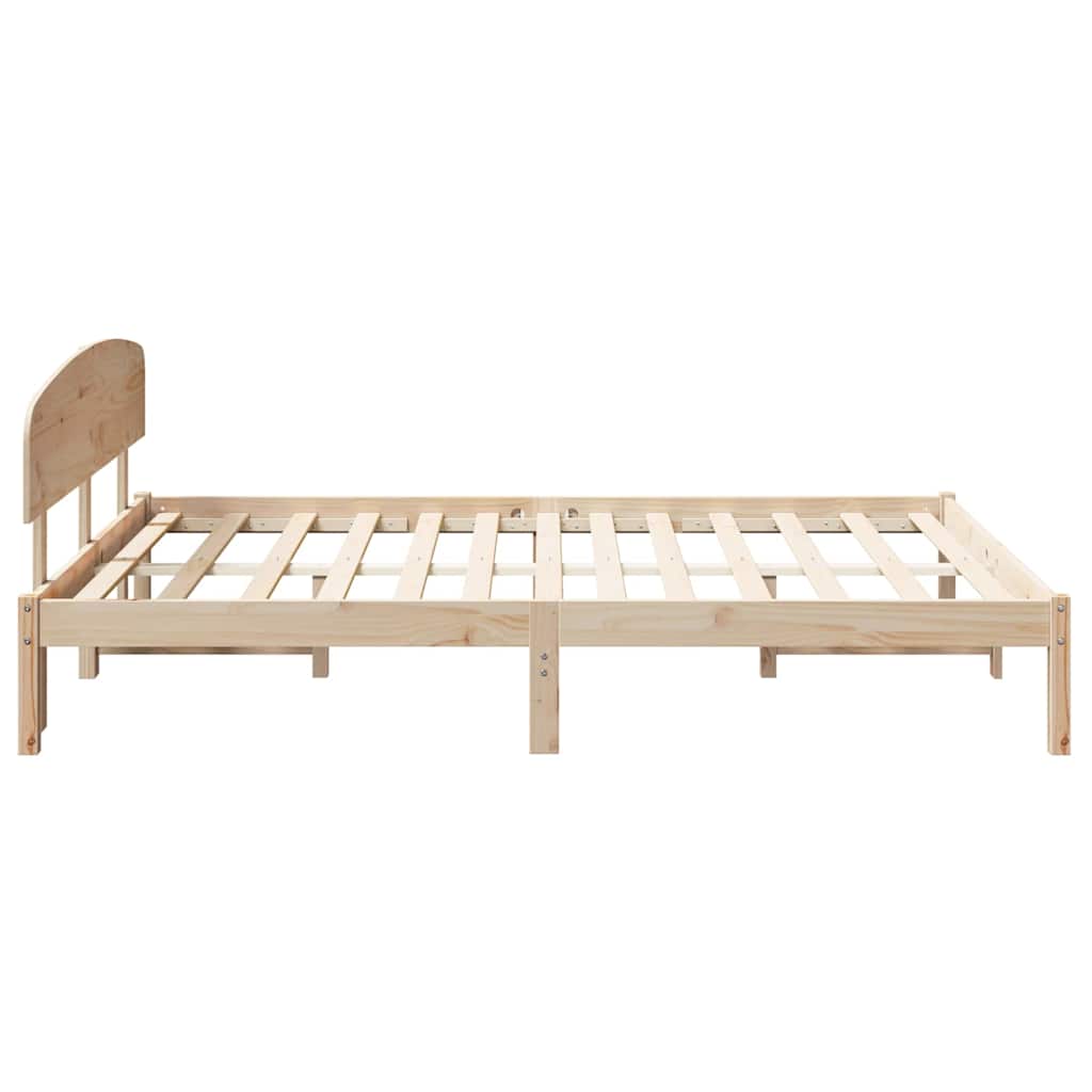 vidaXL Ramka łóżka Naturalny 150 x 200 cm Lite drewno sosnowe