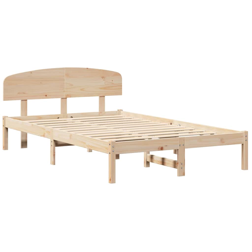 vidaXL Ramka łóżka Naturalny 120 x 200 cm Lite drewno sosnowe