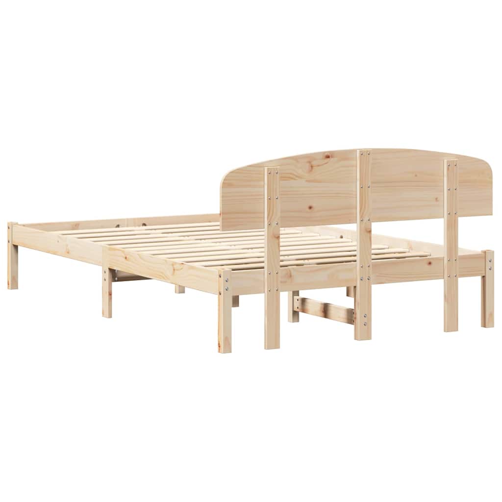 vidaXL Ramka łóżka Naturalny 120 x 200 cm Lite drewno sosnowe