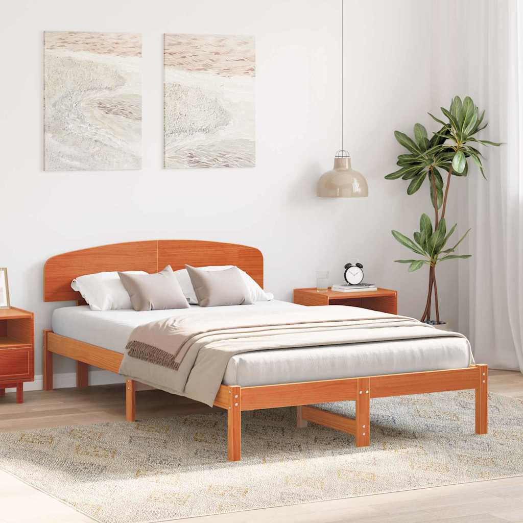 vidaXL Ramka łóżka Woskowy Brąz 120 x 200 cm Lite drewno sosnowe