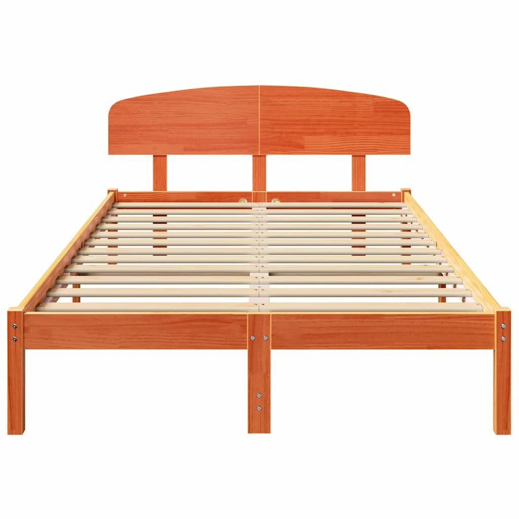 vidaXL Ramka łóżka Woskowy Brąz 120 x 200 cm Lite drewno sosnowe