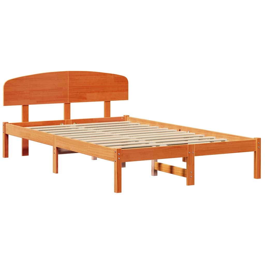 vidaXL Ramka łóżka Woskowy Brąz 120 x 190 cm Lite drewno sosnowe