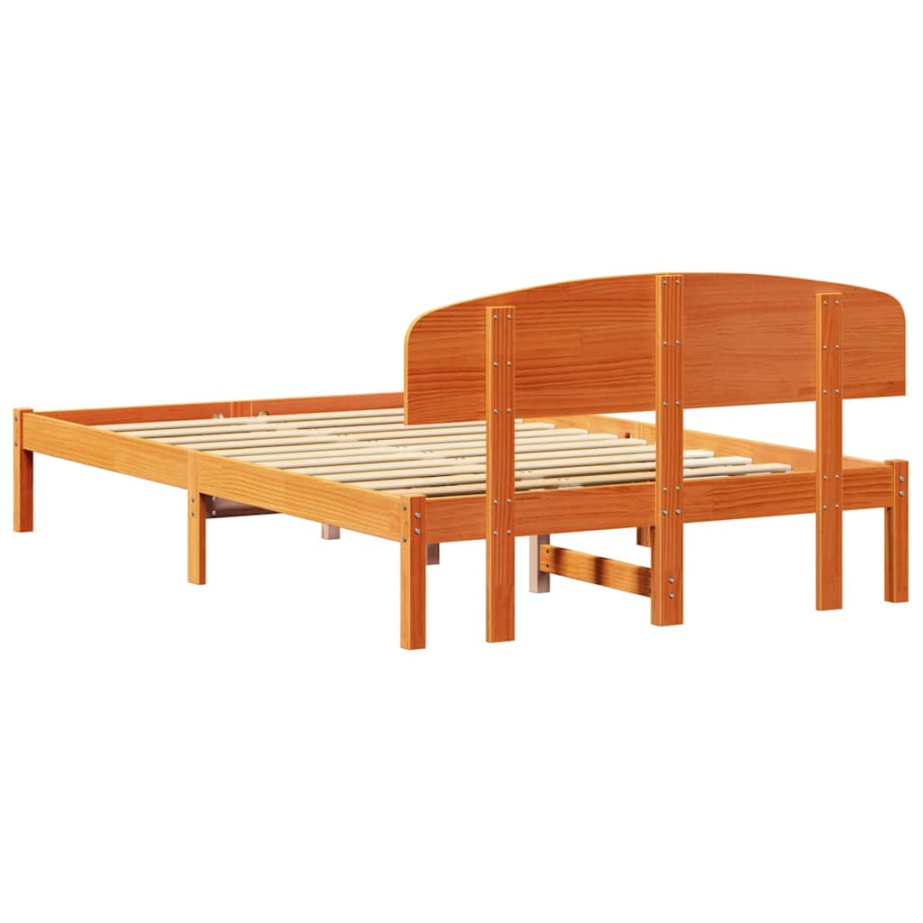 vidaXL Ramka łóżka Woskowy Brąz 120 x 190 cm Lite drewno sosnowe