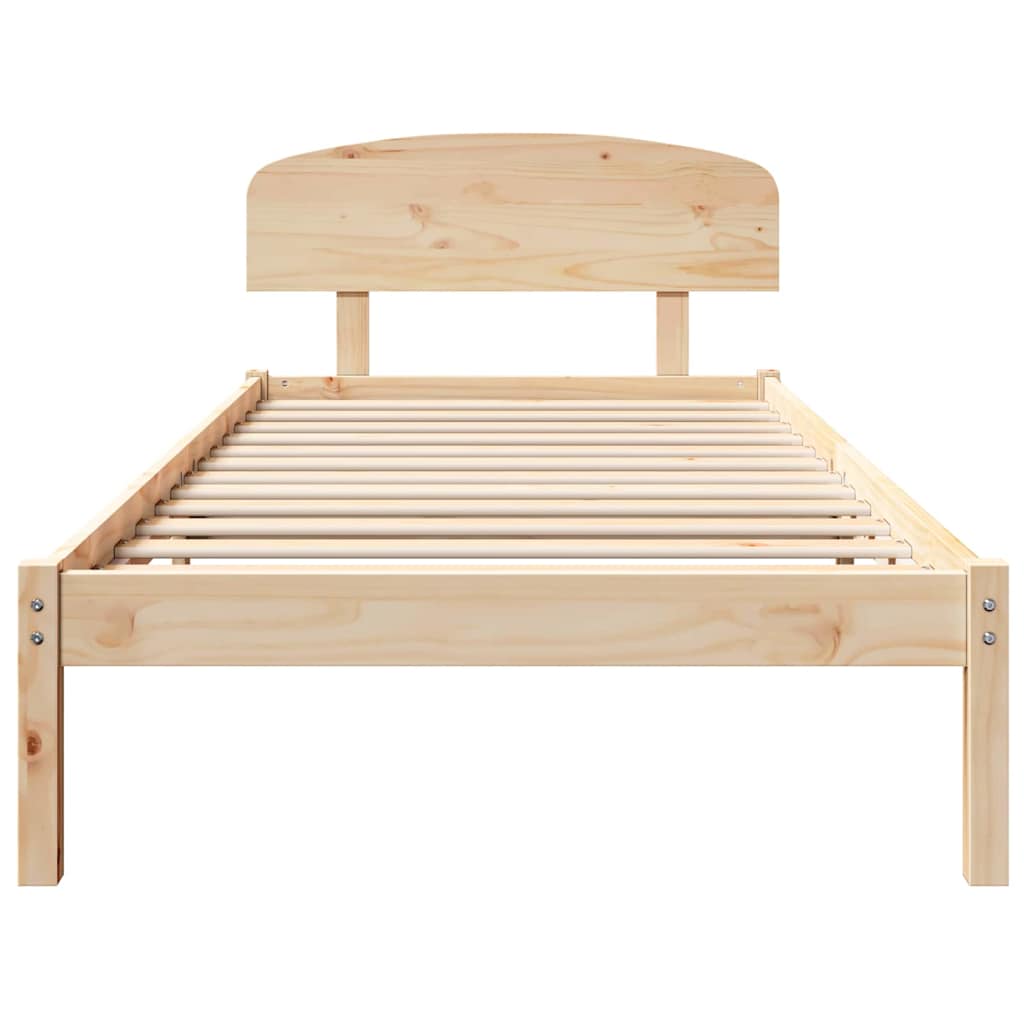 vidaXL Ramka łóżka Naturalny 100 x 200 cm Lite drewno sosnowe