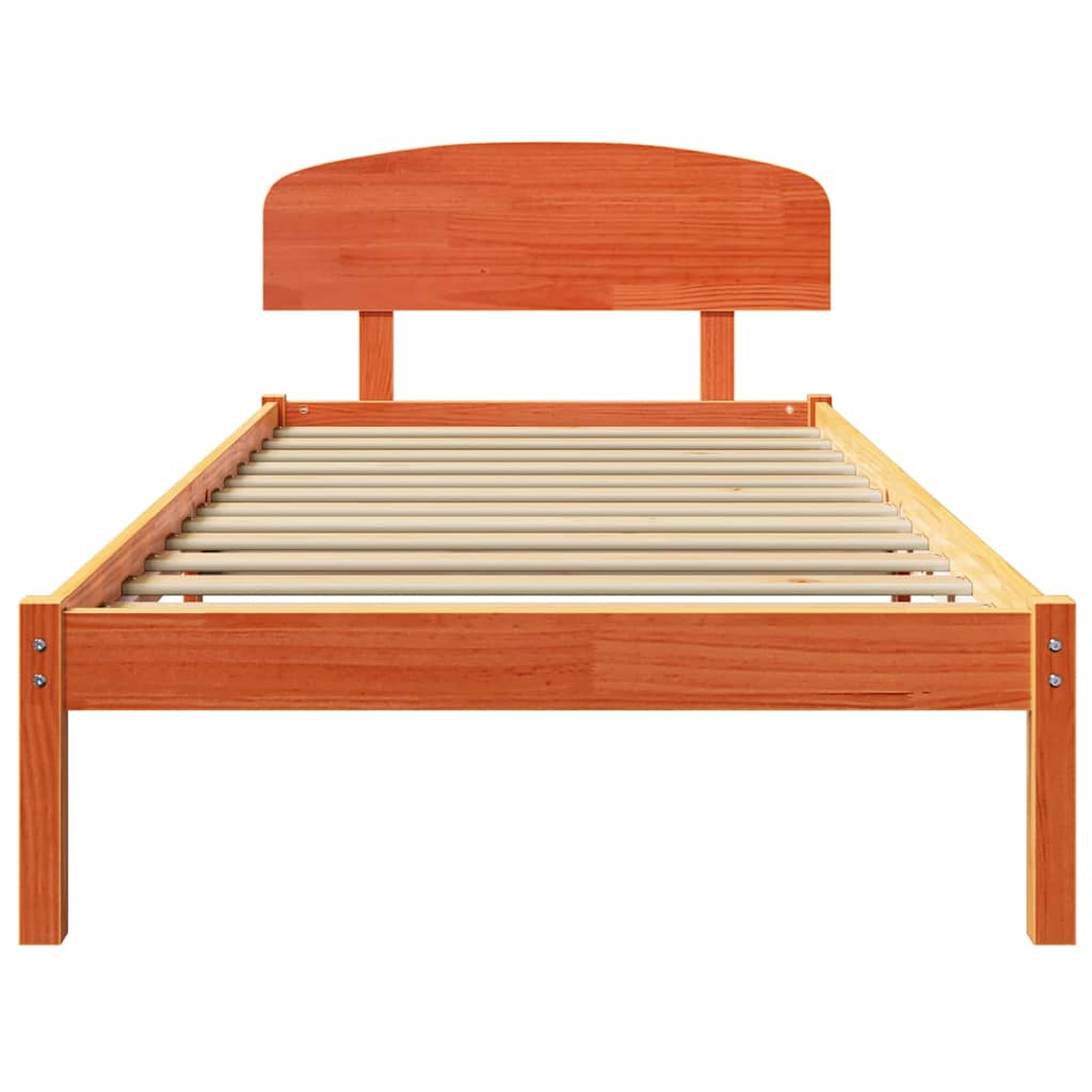 vidaXL Ramka łóżka Woskowy Brąz 100 x 200 cm Lite drewno sosnowe