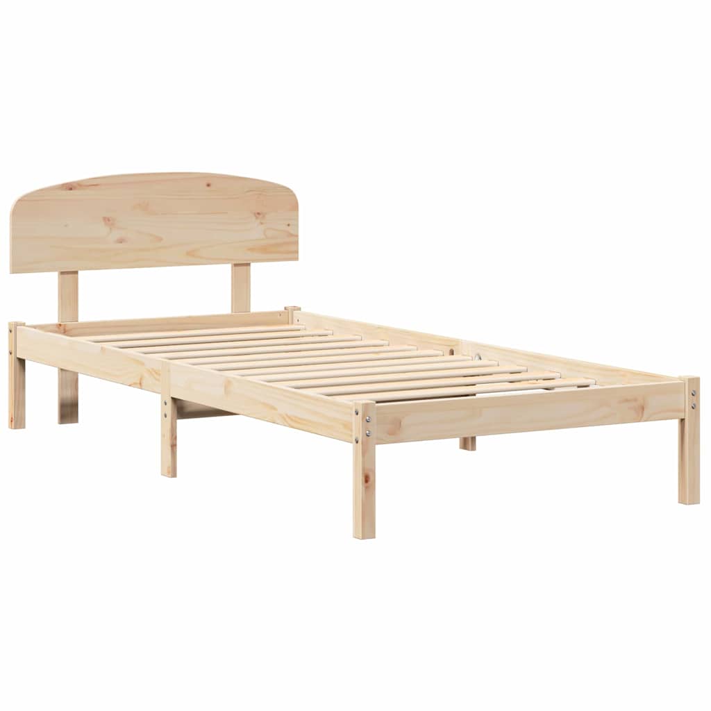 vidaXL Ramka łóżka Naturalny 90 x 190 cm Lite drewno sosnowe