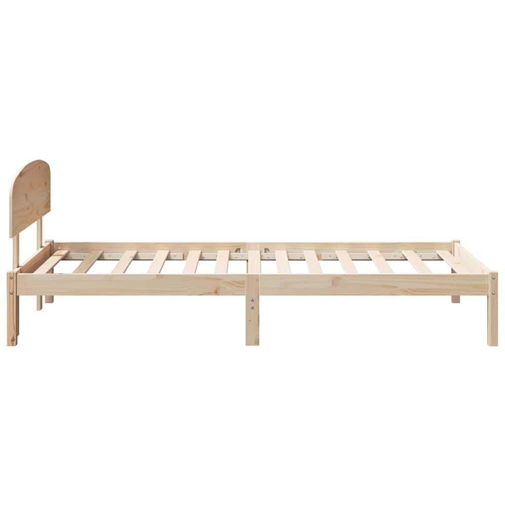 vidaXL Ramka łóżka Naturalny 90 x 190 cm Lite drewno sosnowe