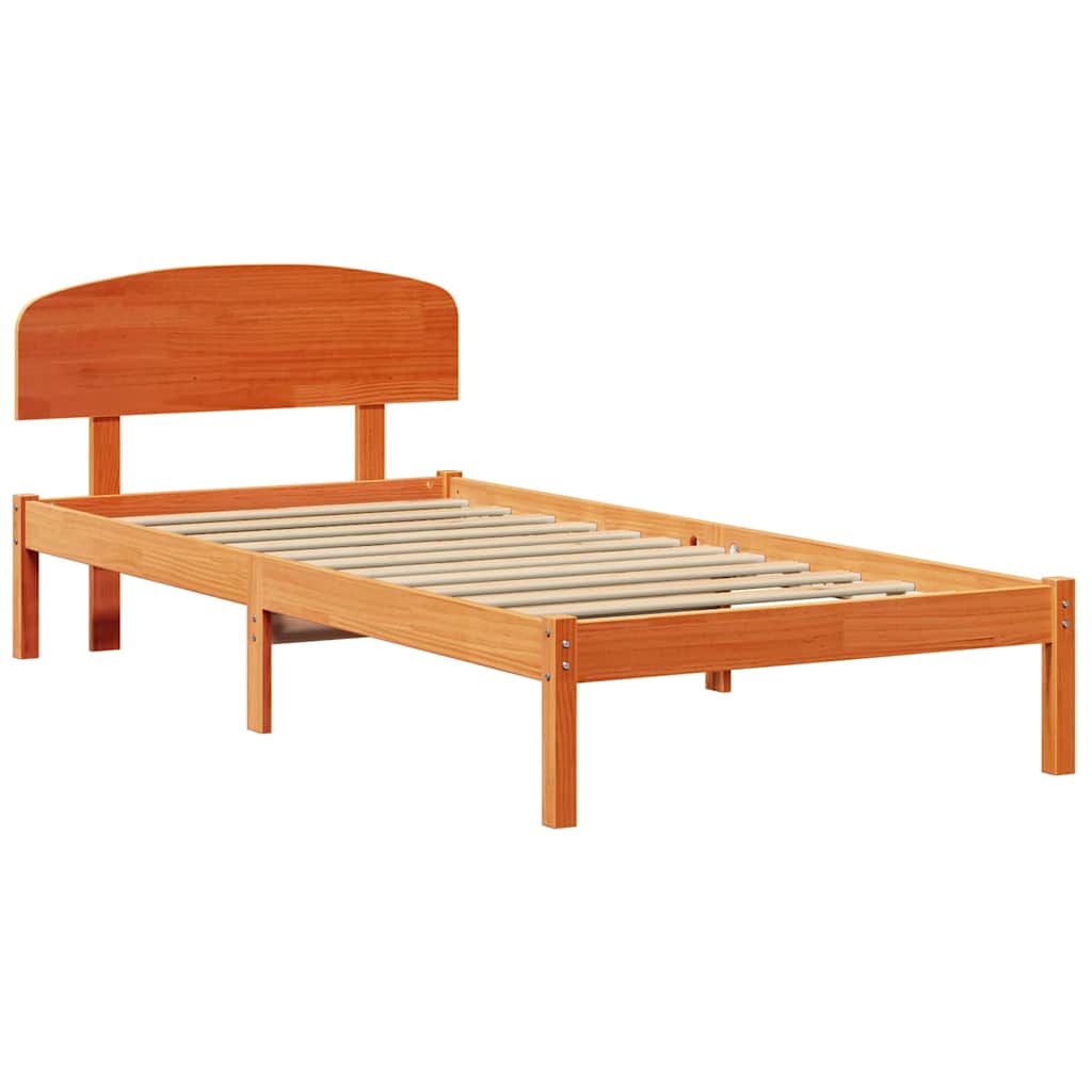 vidaXL Ramka łóżka Woskowy Brąz 90 x 190 cm Lite drewno sosnowe