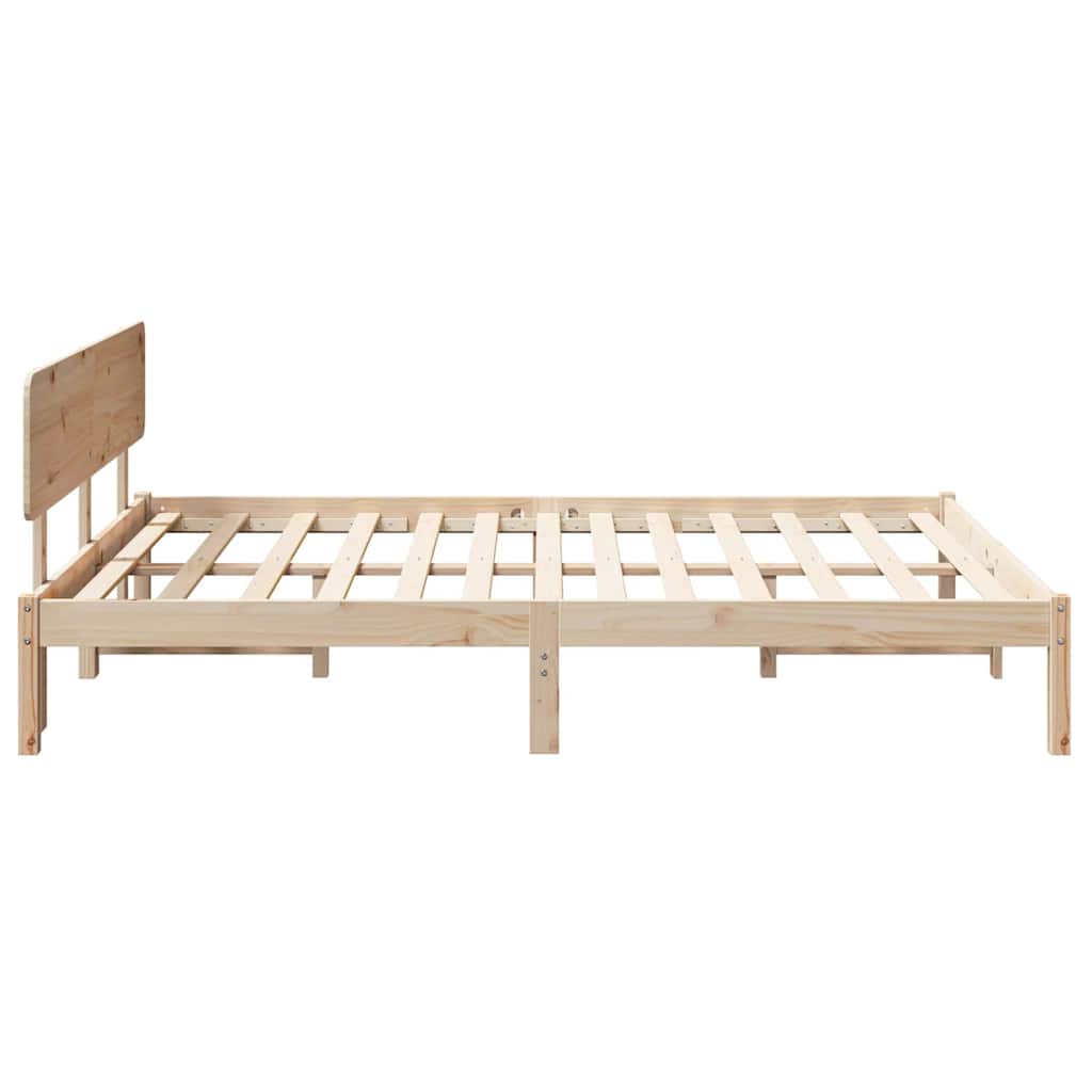 vidaXL Ramka łóżka Naturalny 200 x 200 cm Lite drewno sosnowe