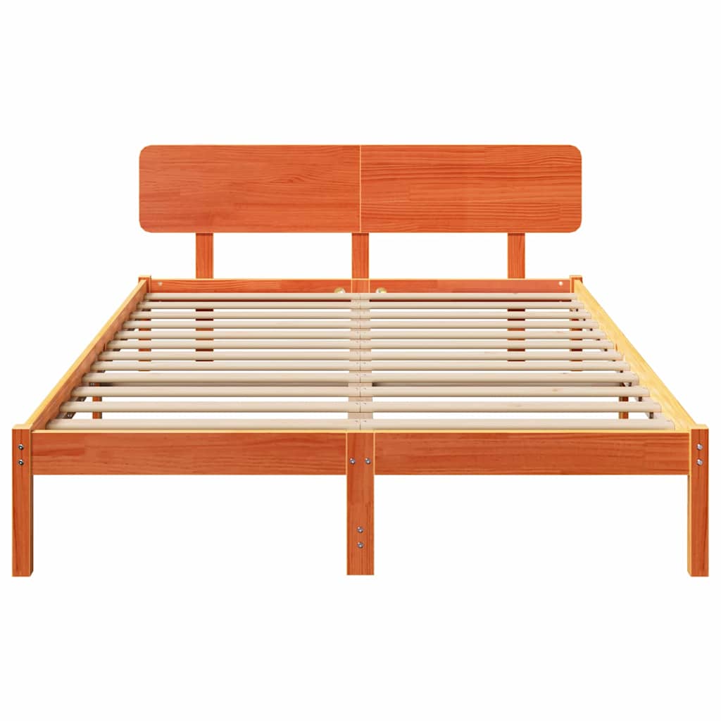 vidaXL Ramka łóżka Woskowy Brąz 200 x 200 cm Lite drewno sosnowe