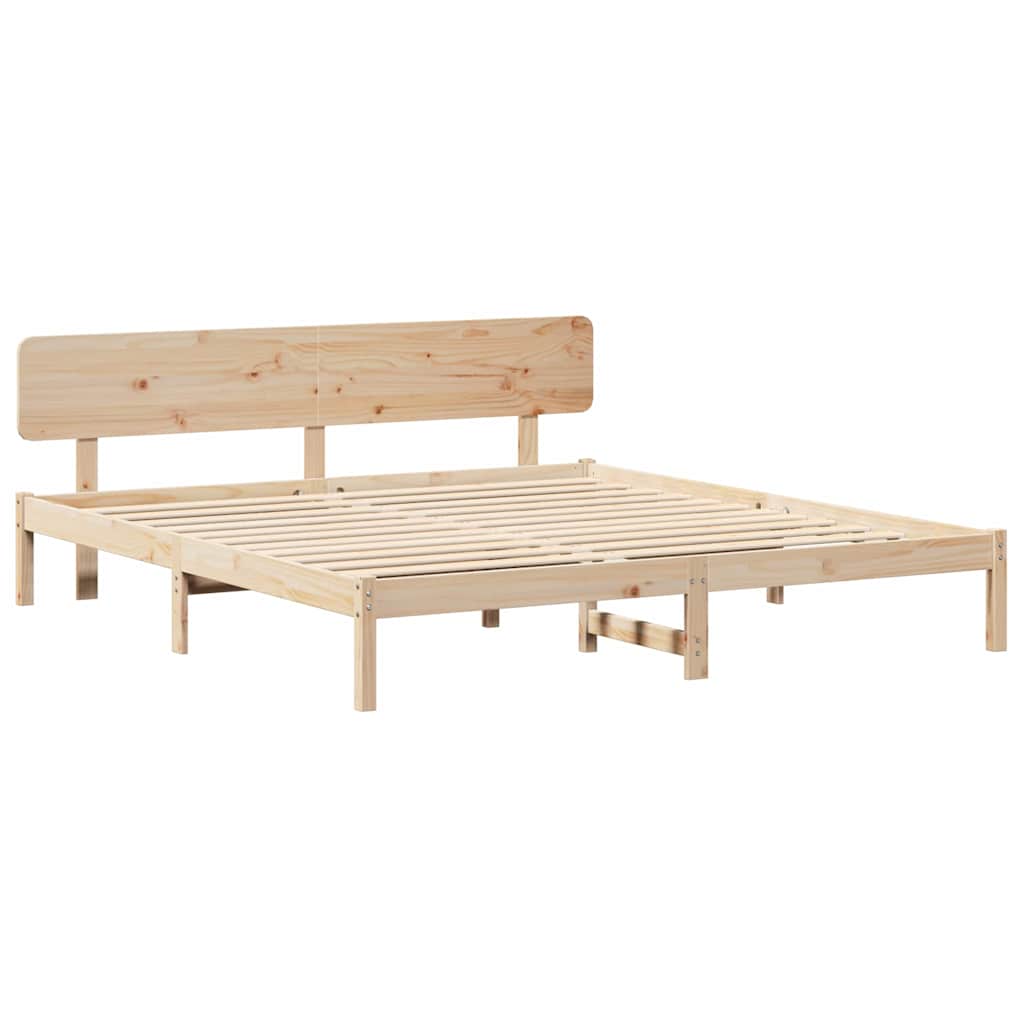 vidaXL Ramka łóżka Naturalny 180 x 200 cm Lite drewno sosnowe