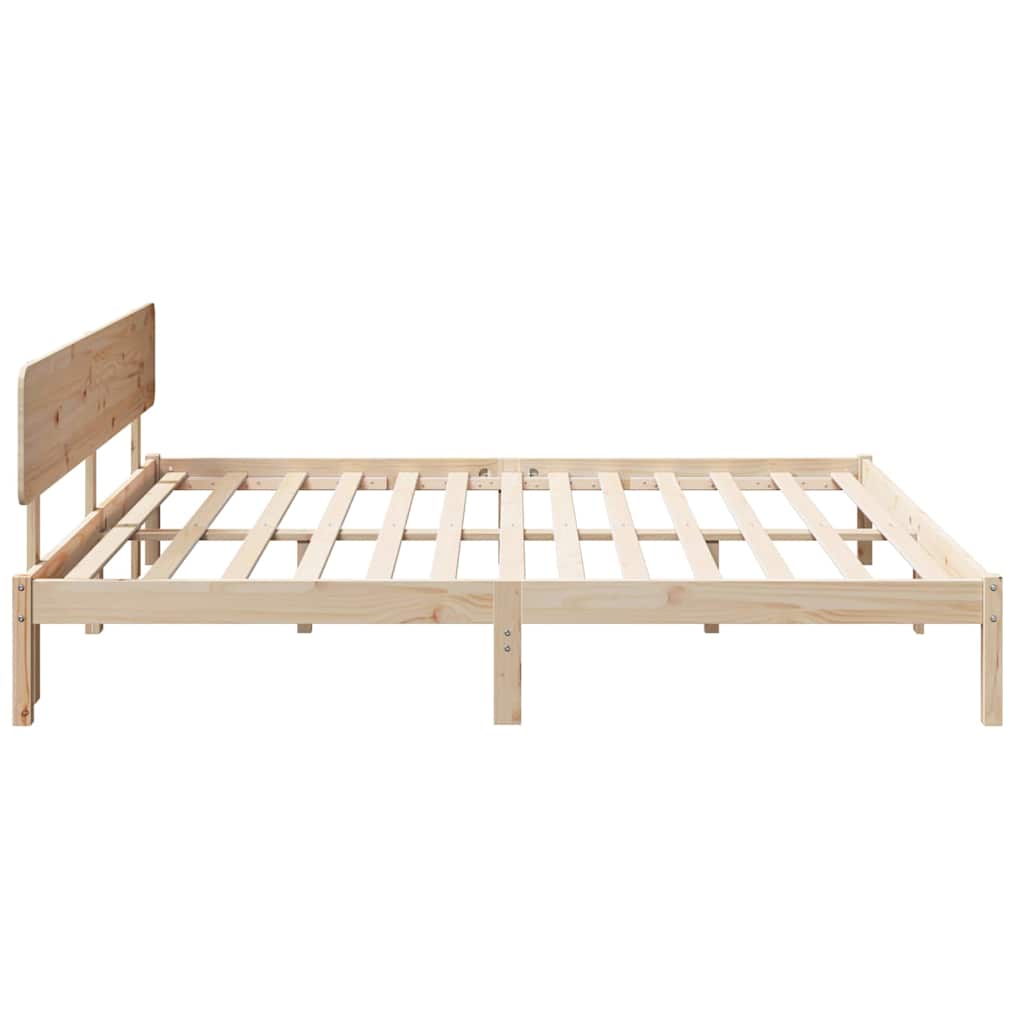 vidaXL Ramka łóżka Naturalny 180 x 200 cm Lite drewno sosnowe