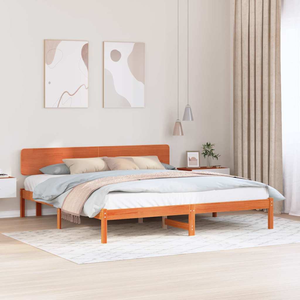 vidaXL Ramka łóżka Woskowy Brąz 180 x 200 cm Lite drewno sosnowe