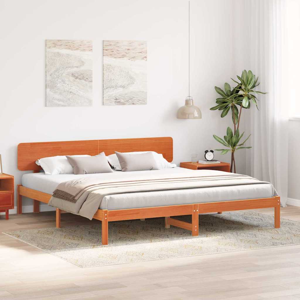 vidaXL Ramka łóżka Woskowy Brąz 180 x 200 cm Lite drewno sosnowe