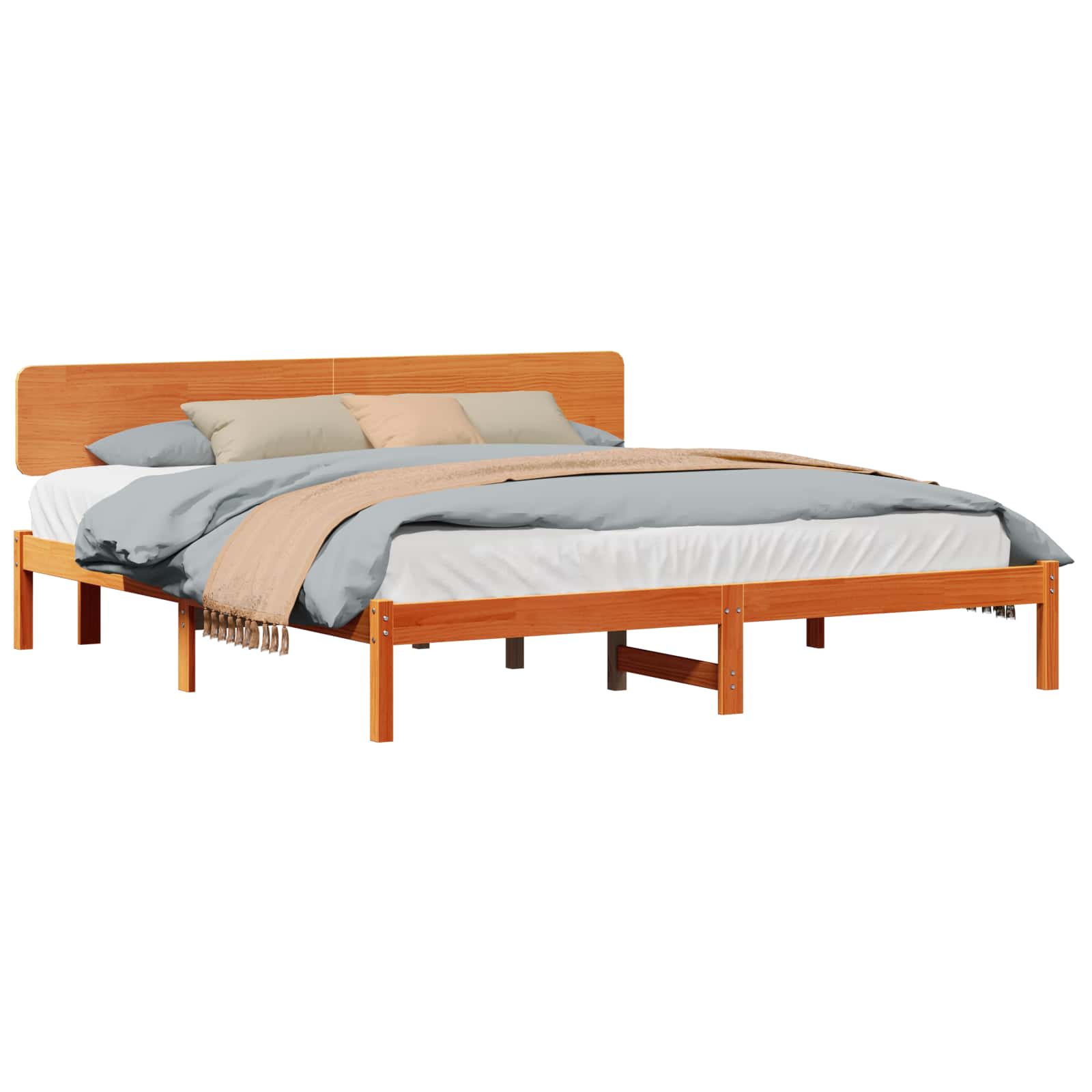 vidaXL Ramka łóżka Woskowy Brąz 180 x 200 cm Lite drewno sosnowe