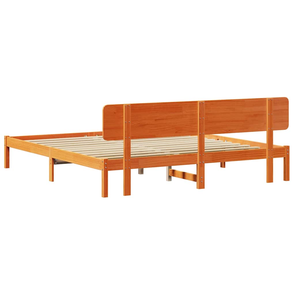 vidaXL Ramka łóżka Woskowy Brąz 180 x 200 cm Lite drewno sosnowe