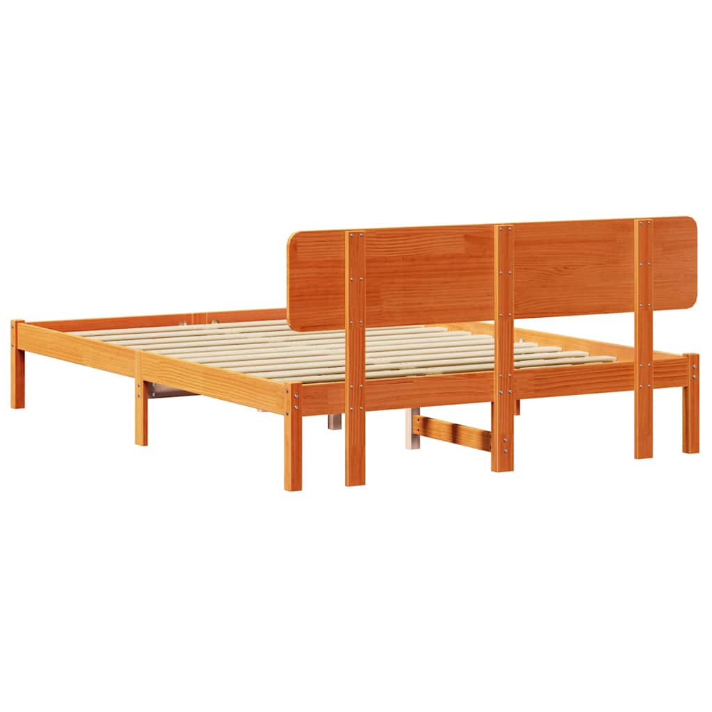 vidaXL Ramka łóżka Woskowy Brąz 150 x 200 cm Lite drewno sosnowe