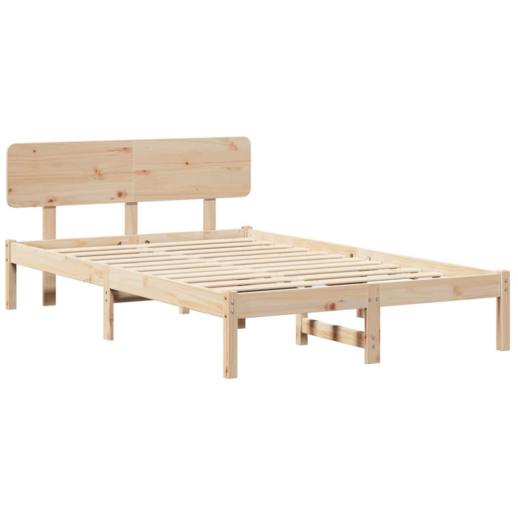 vidaXL Ramka łóżka Naturalny 120 x 200 cm Lite drewno sosnowe