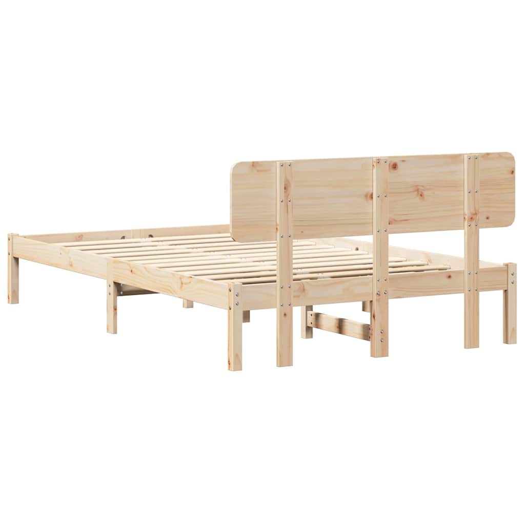 vidaXL Ramka łóżka Naturalny 120 x 200 cm Lite drewno sosnowe