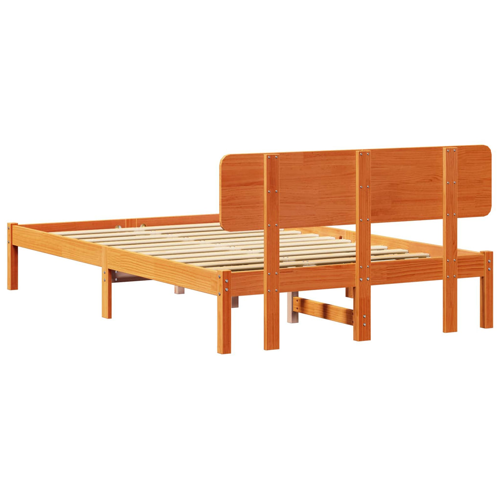 vidaXL Ramka łóżka Woskowy Brąz 120 x 200 cm Lite drewno sosnowe