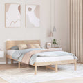 vidaXL Ramka łóżka Naturalny 140 x 190 cm Lite drewno sosnowe