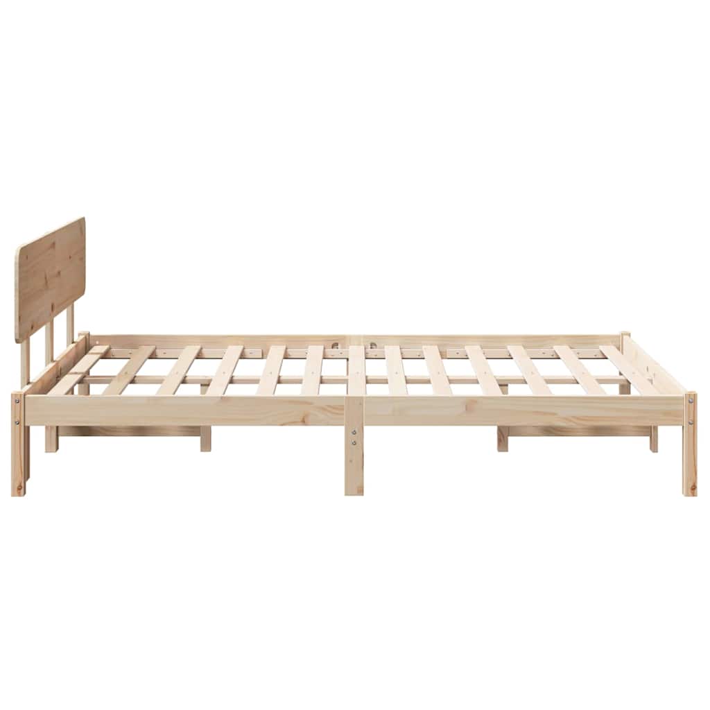 vidaXL Ramka łóżka Naturalny 120 x 190 cm Lite drewno sosnowe