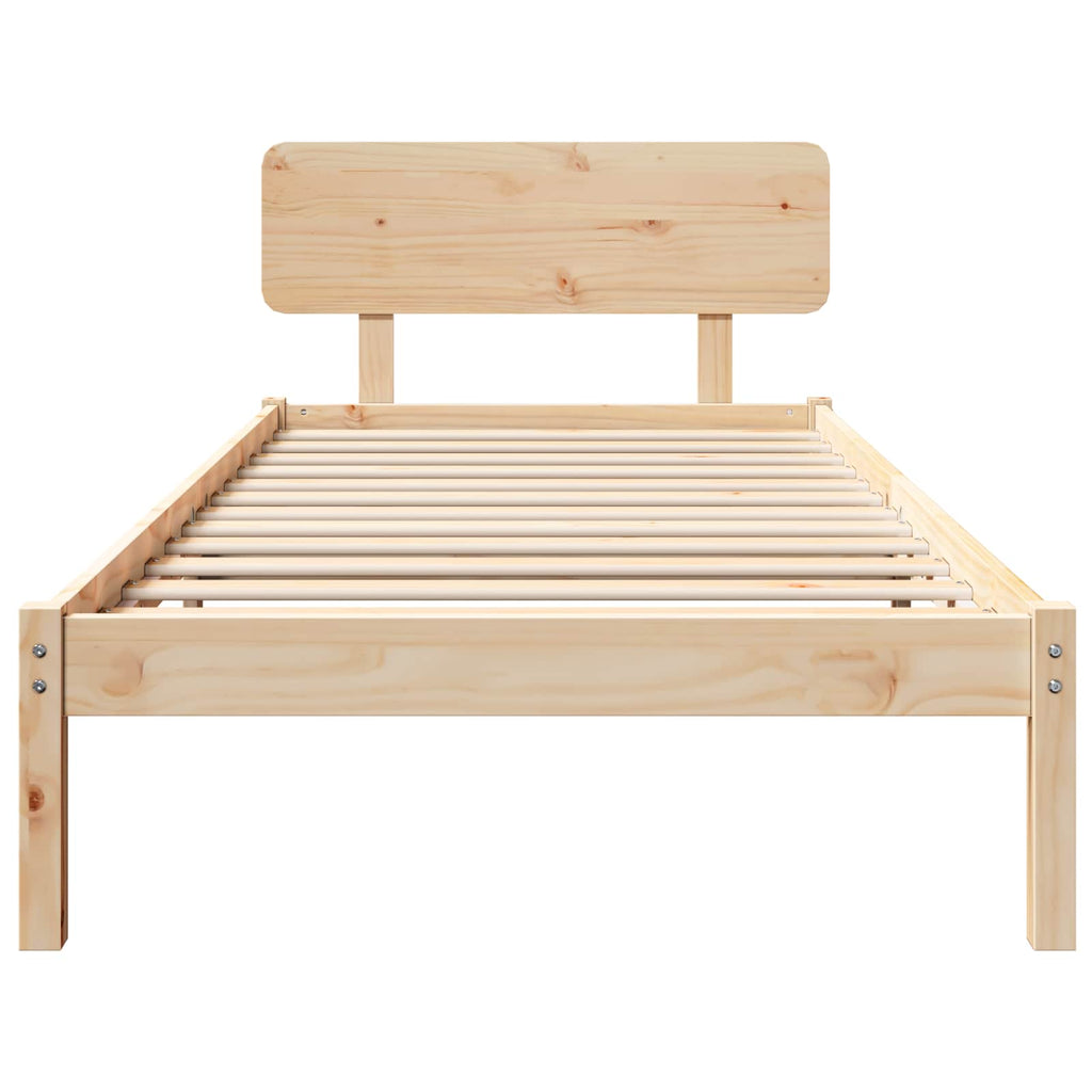 vidaXL Ramka łóżka Naturalny 100 x 200 cm Lite drewno sosnowe