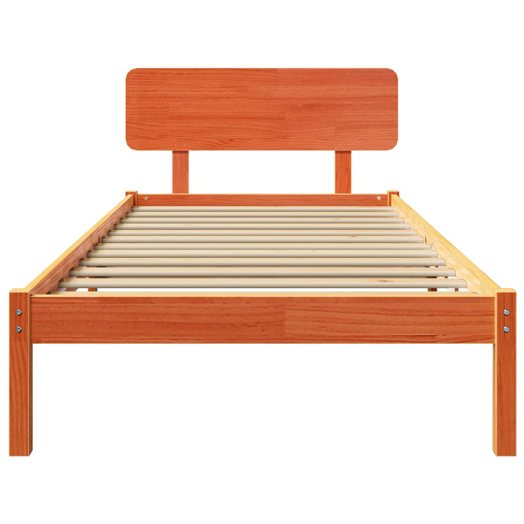 vidaXL Ramka łóżka Woskowy Brąz 100 x 200 cm Lite drewno sosnowe