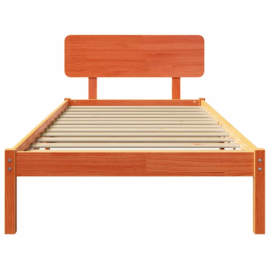 vidaXL Ramka łóżka Woskowy Brąz 80 x 200 cm Lite drewno sosnowe