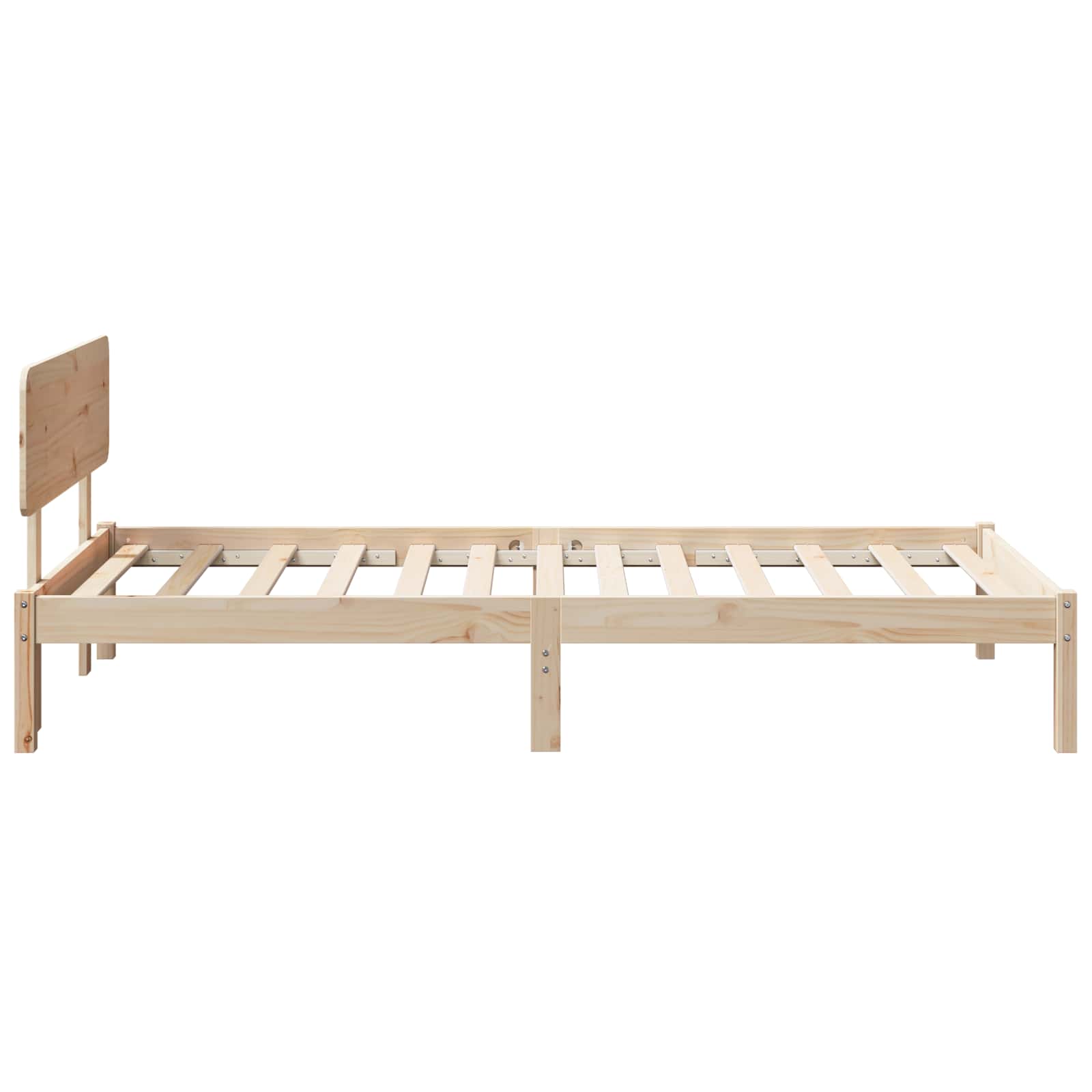 vidaXL Ramka łóżka Naturalny 90 x 190 cm Lite drewno sosnowe