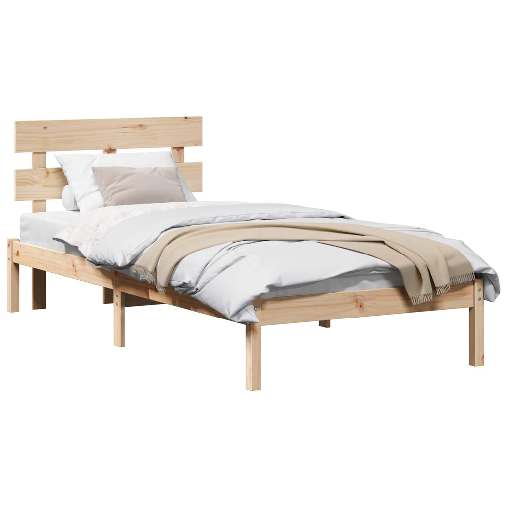 vidaXL Ramka łóżka Brązowy 80 x 200 cm Lite drewno sosnowe