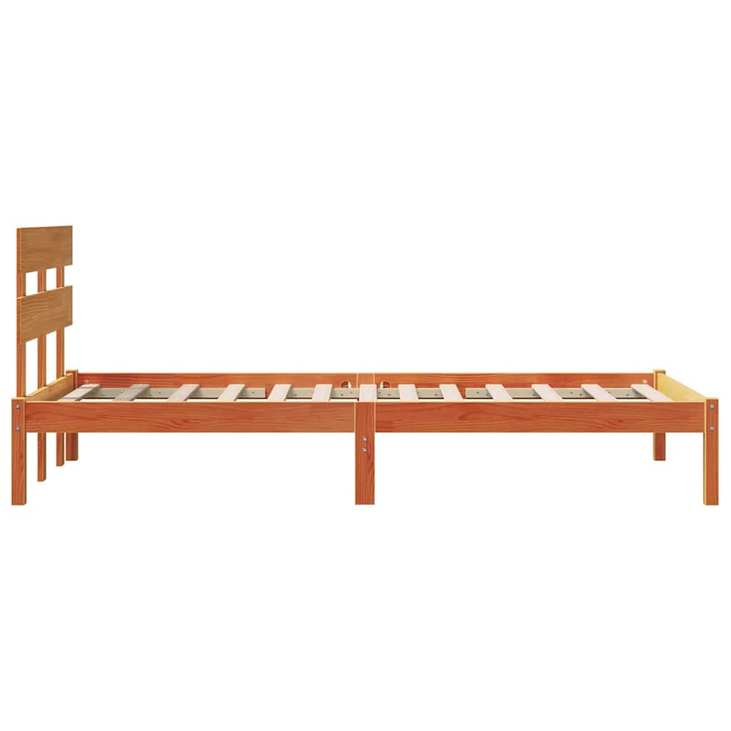 vidaXL Ramka łóżka Brązowy 80 x 200 cm Lite drewno sosnowe