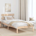 vidaXL Ramka łóżka Brązowy 90 x 200 cm Lite drewno sosnowe