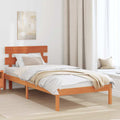 vidaXL Ramka łóżka Brązowy 90 x 200 cm Lite drewno sosnowe