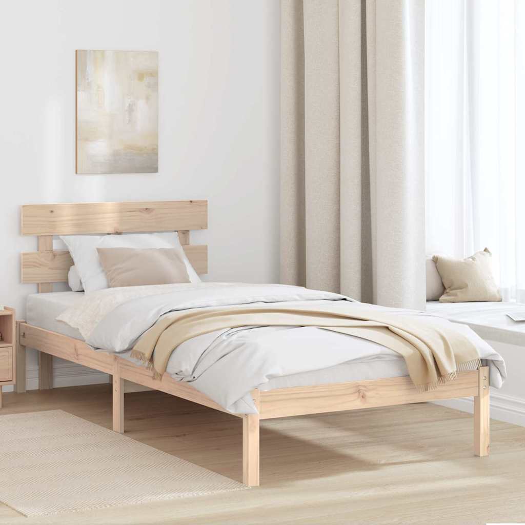 vidaXL Ramka łóżka Brązowy 100 x 200 cm Lite drewno sosnowe