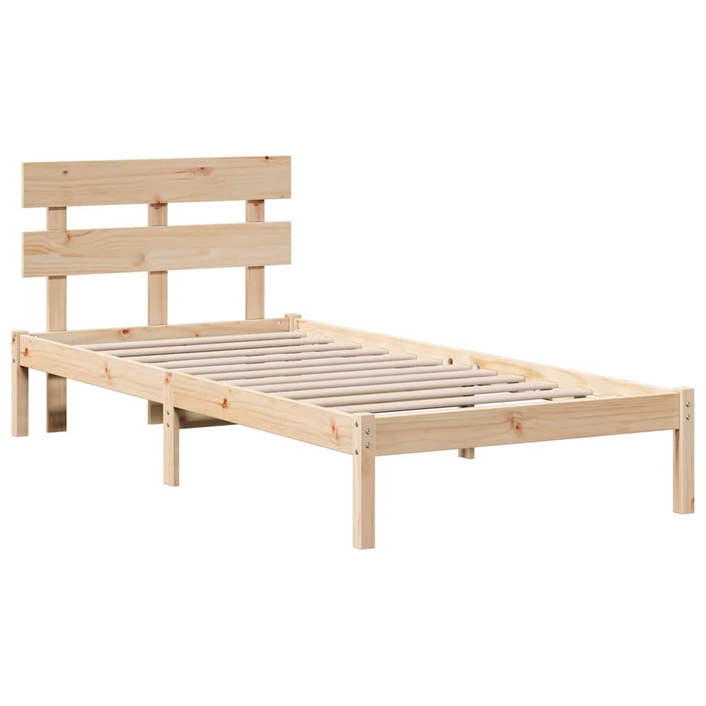 vidaXL Ramka łóżka Brązowy 100 x 200 cm Lite drewno sosnowe