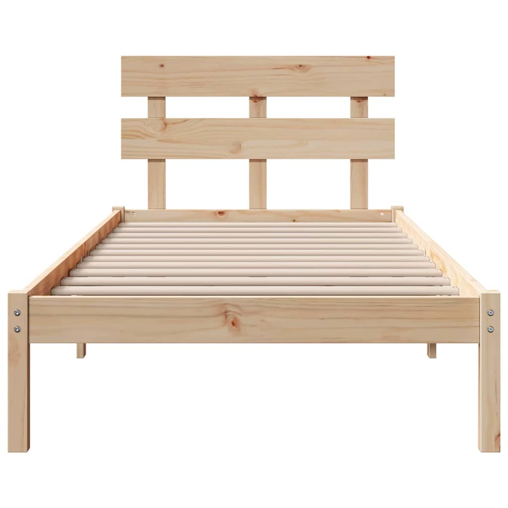 vidaXL Ramka łóżka Brązowy 100 x 200 cm Lite drewno sosnowe