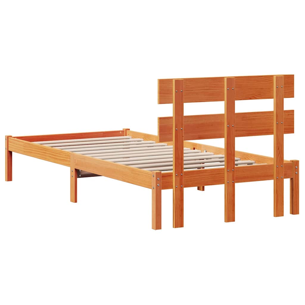 vidaXL Ramka łóżka Brązowy 100 x 200 cm Lite drewno sosnowe