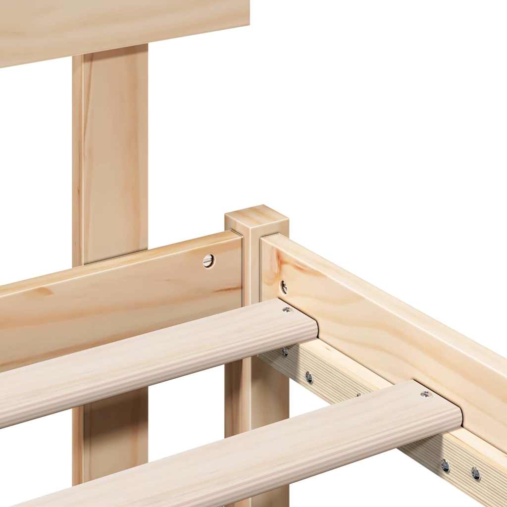 vidaXL Ramka łóżka Brązowy 75 x 190 cm Lite drewno sosnowe