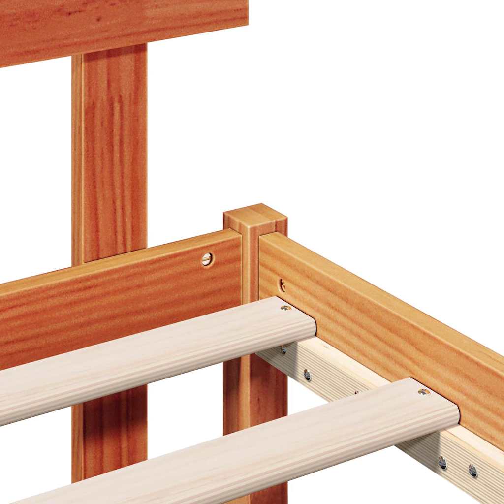 vidaXL Ramka łóżka Brązowy 75 x 190 cm Lite drewno sosnowe