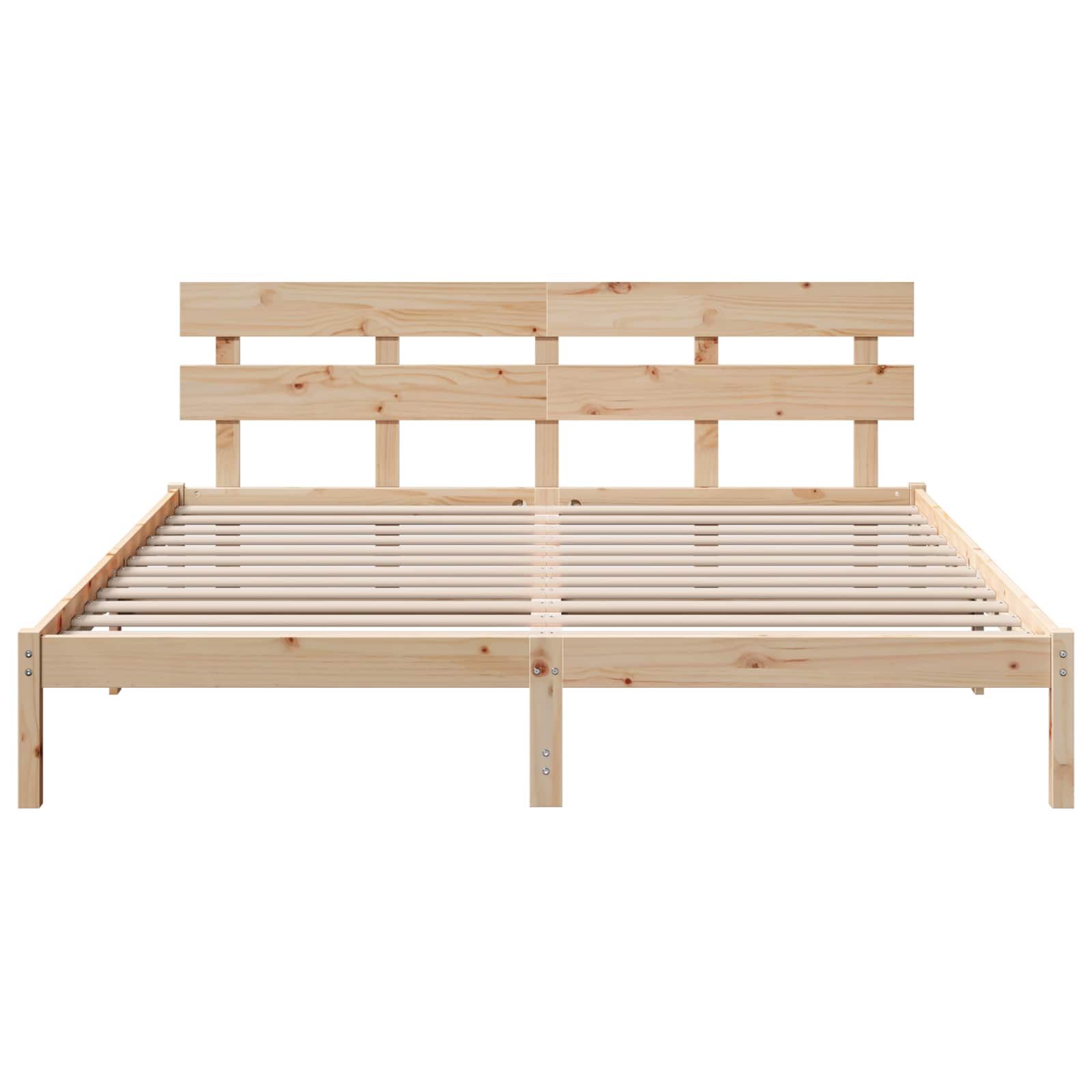vidaXL Ramka łóżka Brązowy 200 x 200 cm Lite drewno sosnowe
