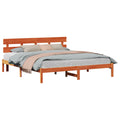 vidaXL Ramka łóżka Brązowy 200 x 200 cm Lite drewno sosnowe