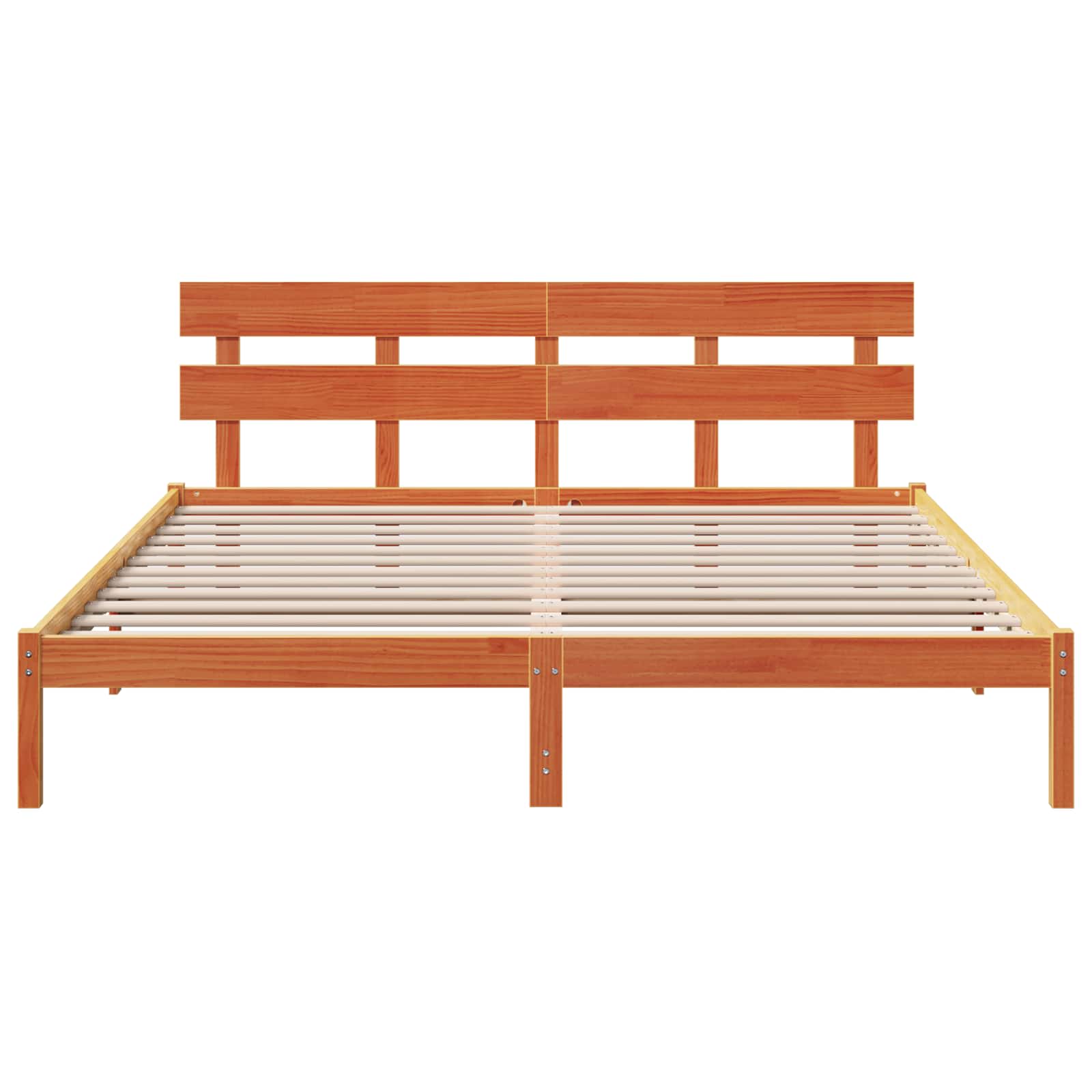 vidaXL Ramka łóżka Brązowy 200 x 200 cm Lite drewno sosnowe