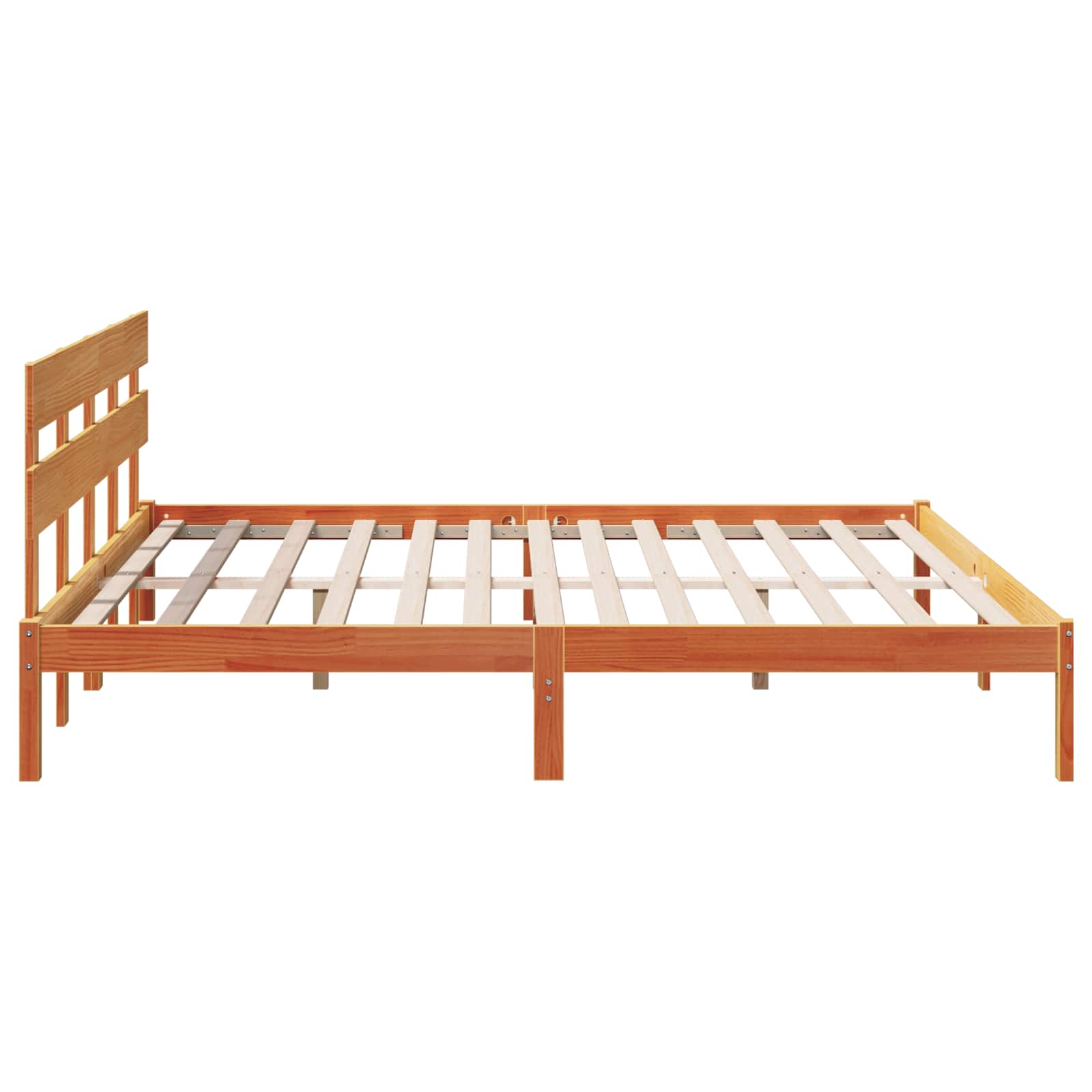 vidaXL Ramka łóżka Brązowy 200 x 200 cm Lite drewno sosnowe