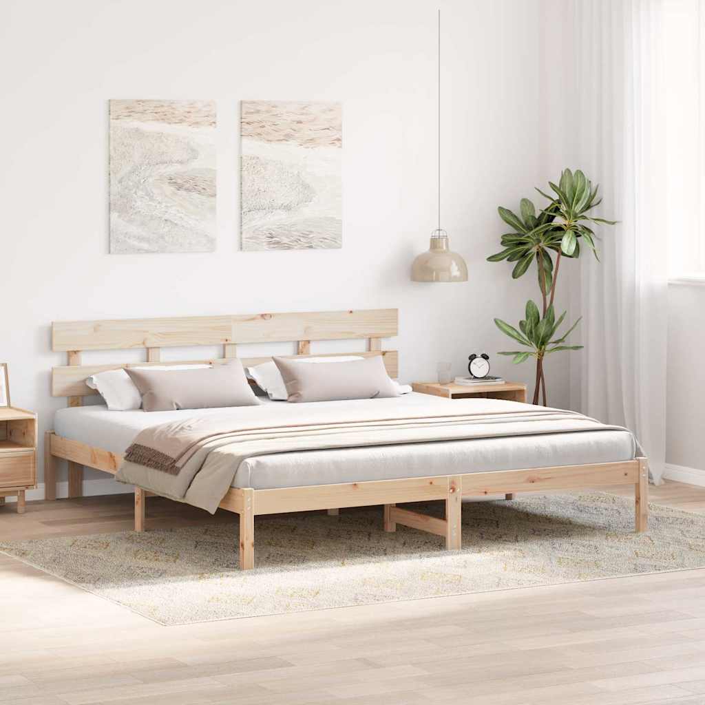 vidaXL Ramka łóżka Brązowy 180 x 200 cm Lite drewno sosnowe