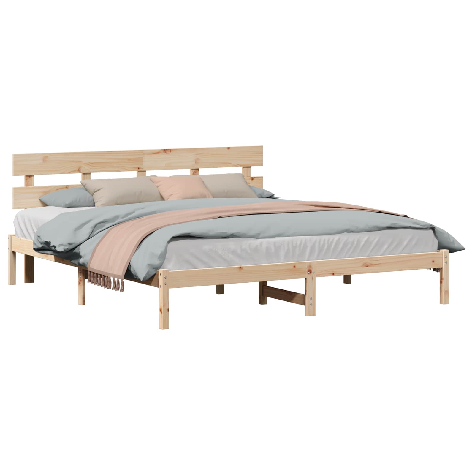 vidaXL Ramka łóżka Brązowy 180 x 200 cm Lite drewno sosnowe