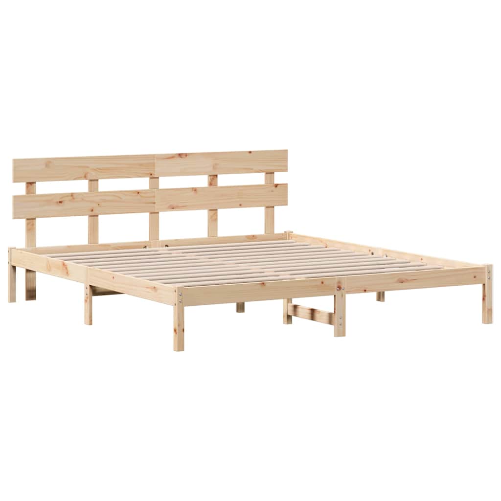 vidaXL Ramka łóżka Brązowy 180 x 200 cm Lite drewno sosnowe