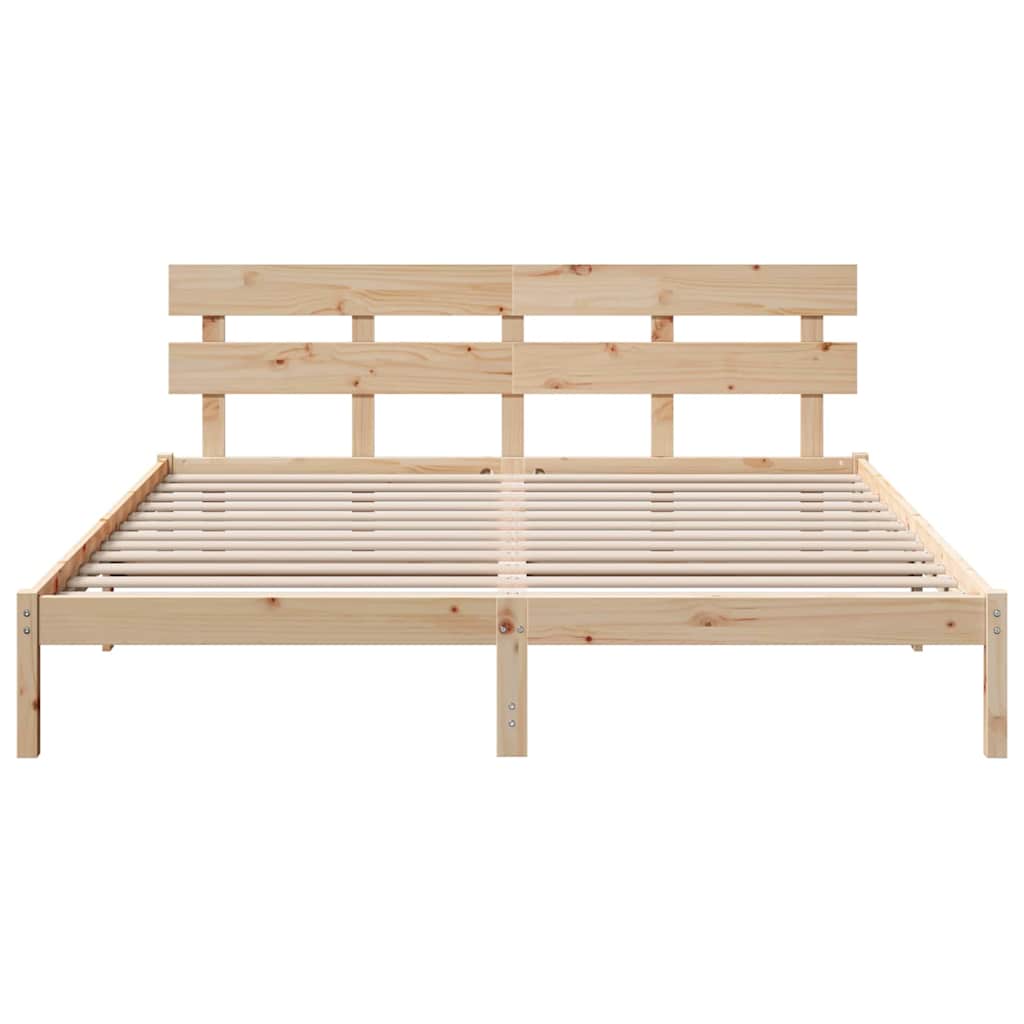 vidaXL Ramka łóżka Brązowy 180 x 200 cm Lite drewno sosnowe