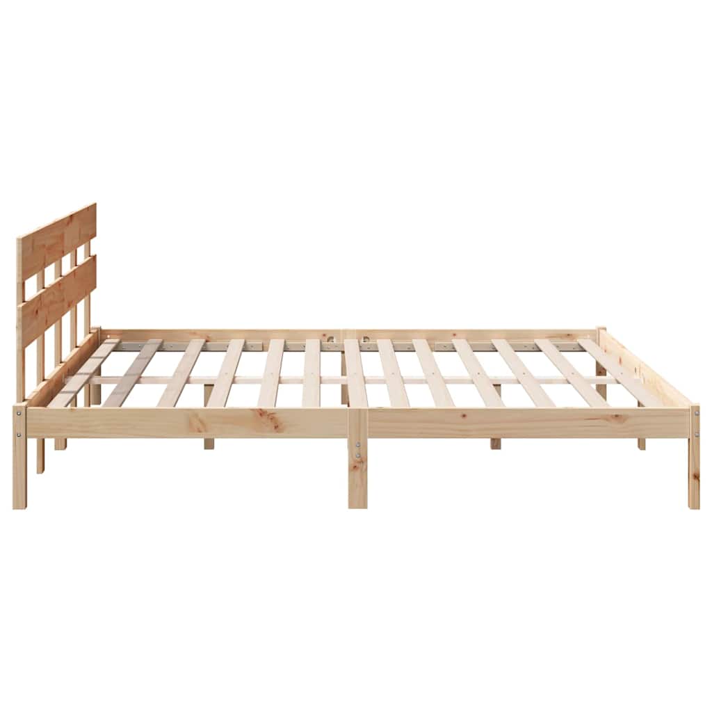 vidaXL Ramka łóżka Brązowy 180 x 200 cm Lite drewno sosnowe