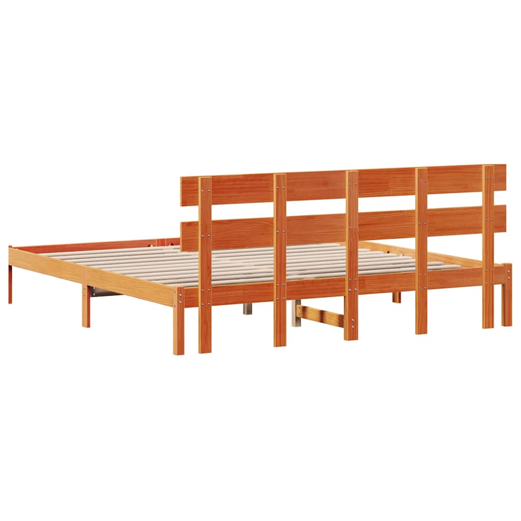 vidaXL Ramka łóżka Brązowy 180 x 200 cm Lite drewno sosnowe